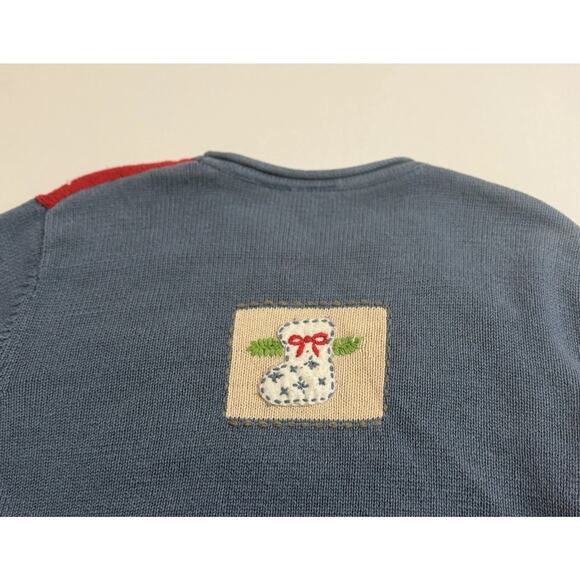 Vintage Cherokee Winter Holiday Christmas Patchwork Knit Sweater XL Stocking - Picture 6 of 12